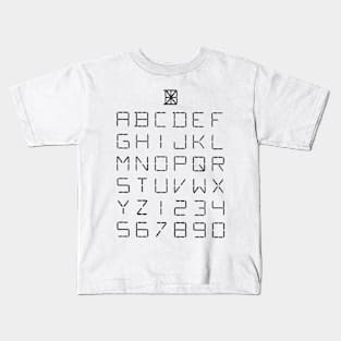 Font of Characters Vintage Patent Hand Drawing Kids T-Shirt